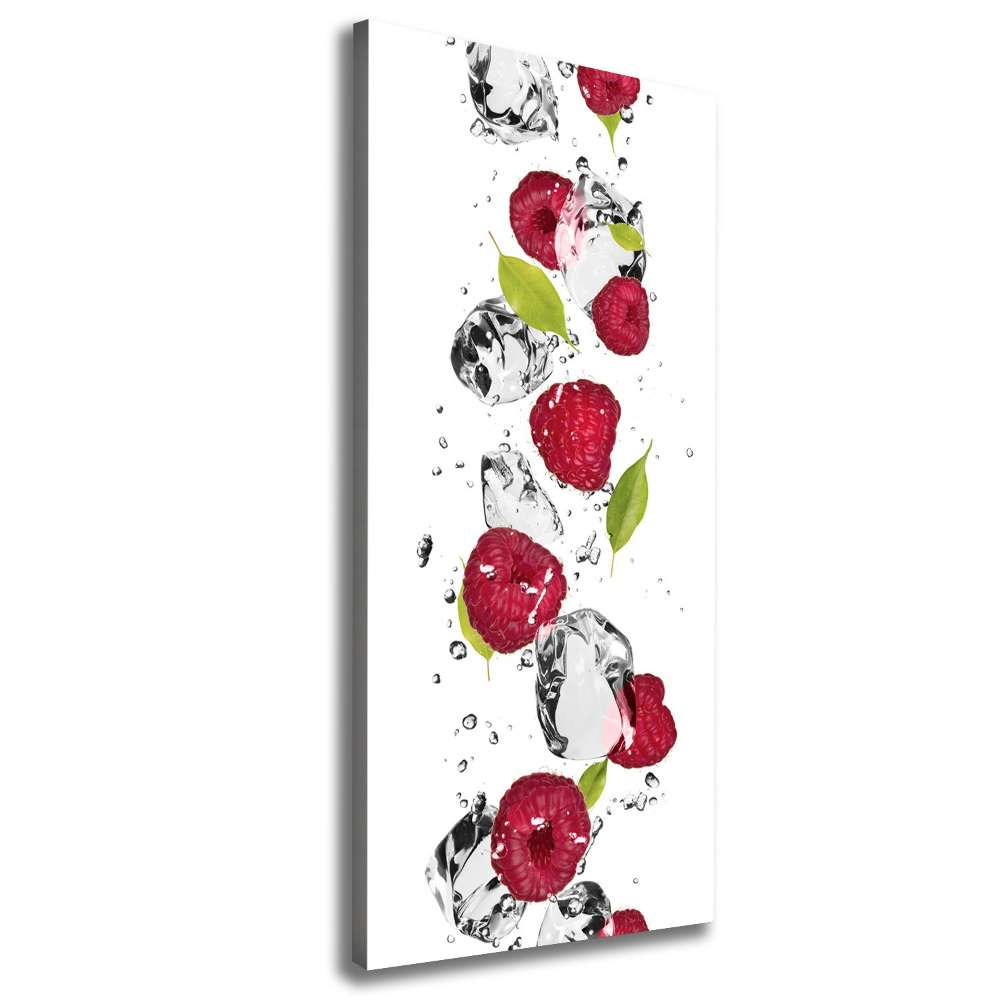 Tableau sur toile Framboises et eau