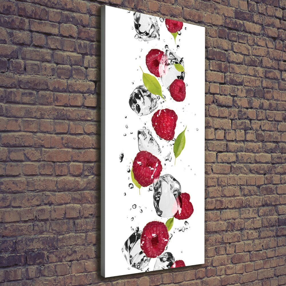 Tableau sur toile Framboises et eau