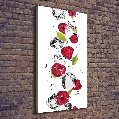 Tableau sur toile Framboises et eau