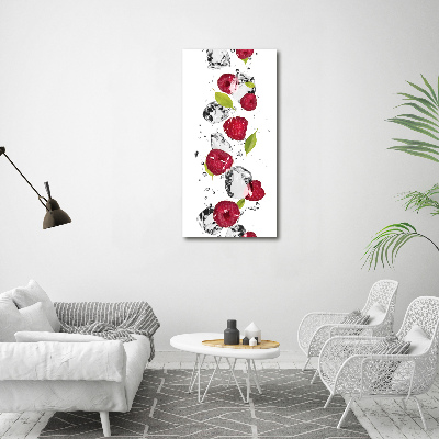 Tableau sur toile Framboises et eau