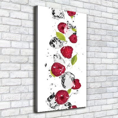 Tableau sur toile Framboises et eau