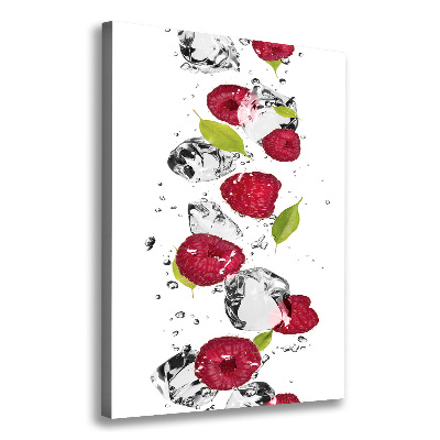 Tableau sur toile Framboises et eau