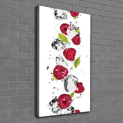 Tableau sur toile Framboises et eau