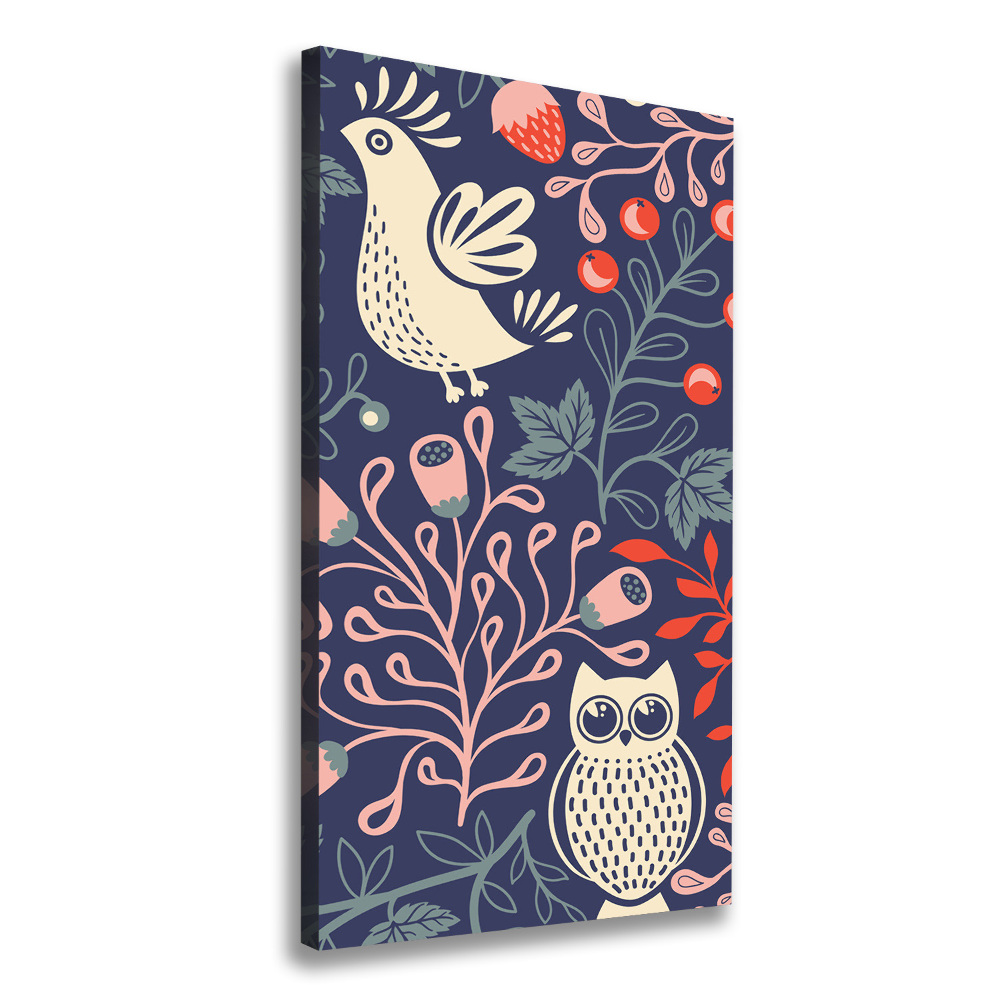 Tableau imprimé sur toile Coq poule hibou