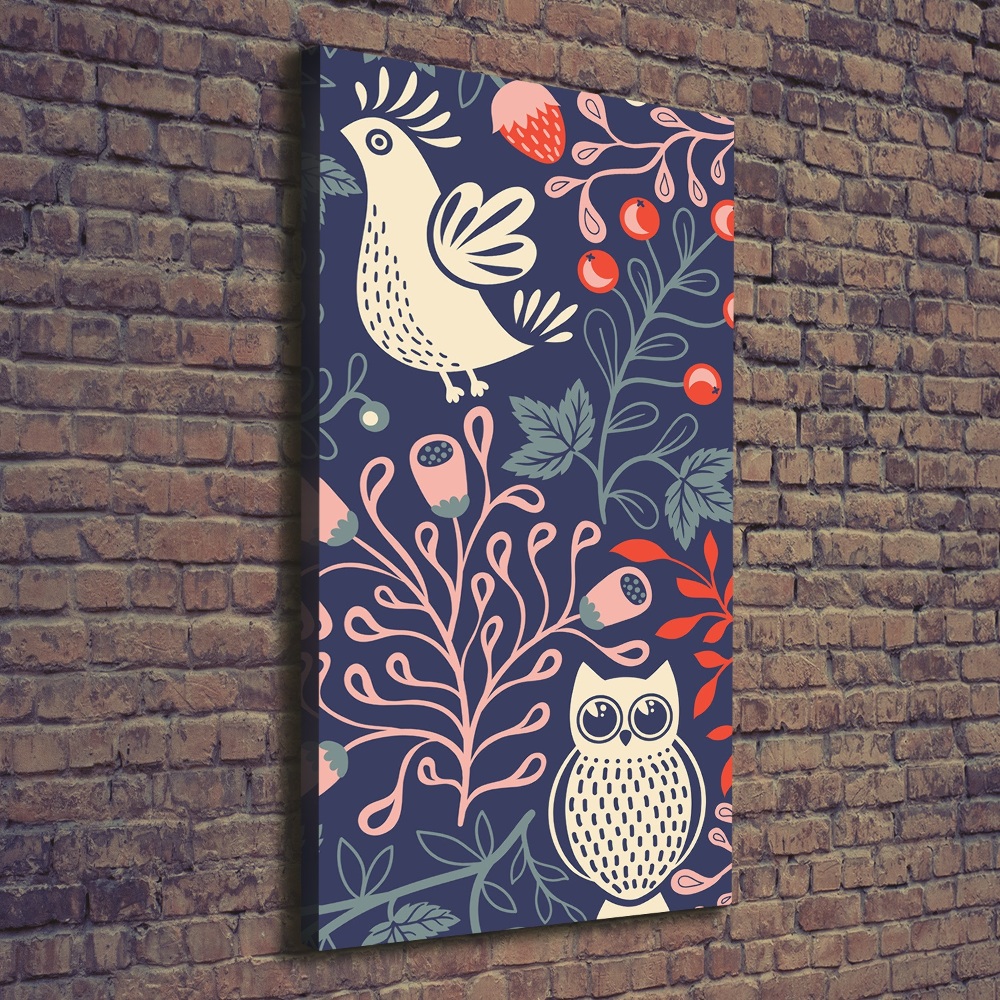 Tableau imprimé sur toile Coq poule hibou