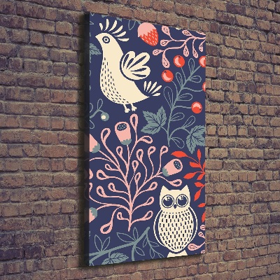 Tableau imprimé sur toile Coq poule hibou