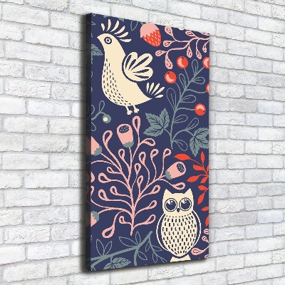 Tableau imprimé sur toile Coq poule hibou