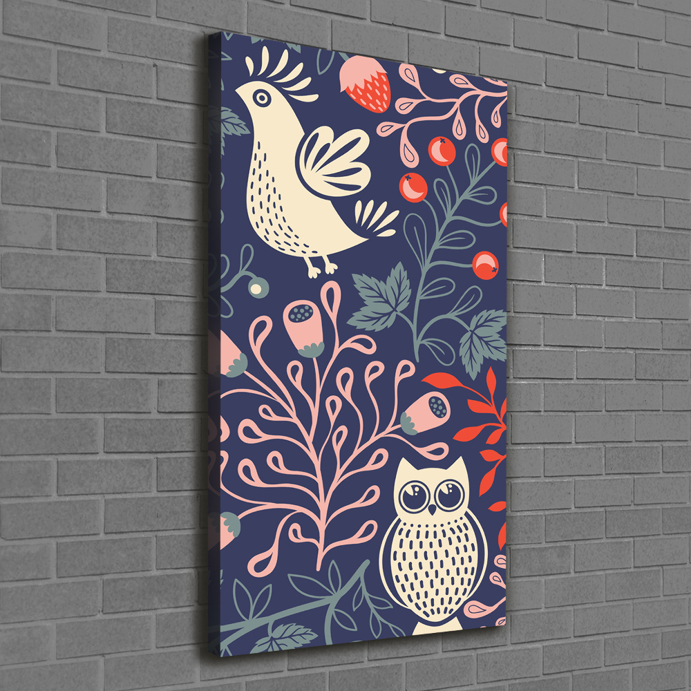 Tableau imprimé sur toile Coq poule hibou