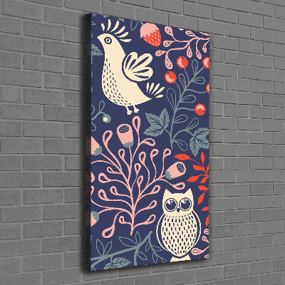 Tableau imprimé sur toile Coq poule hibou