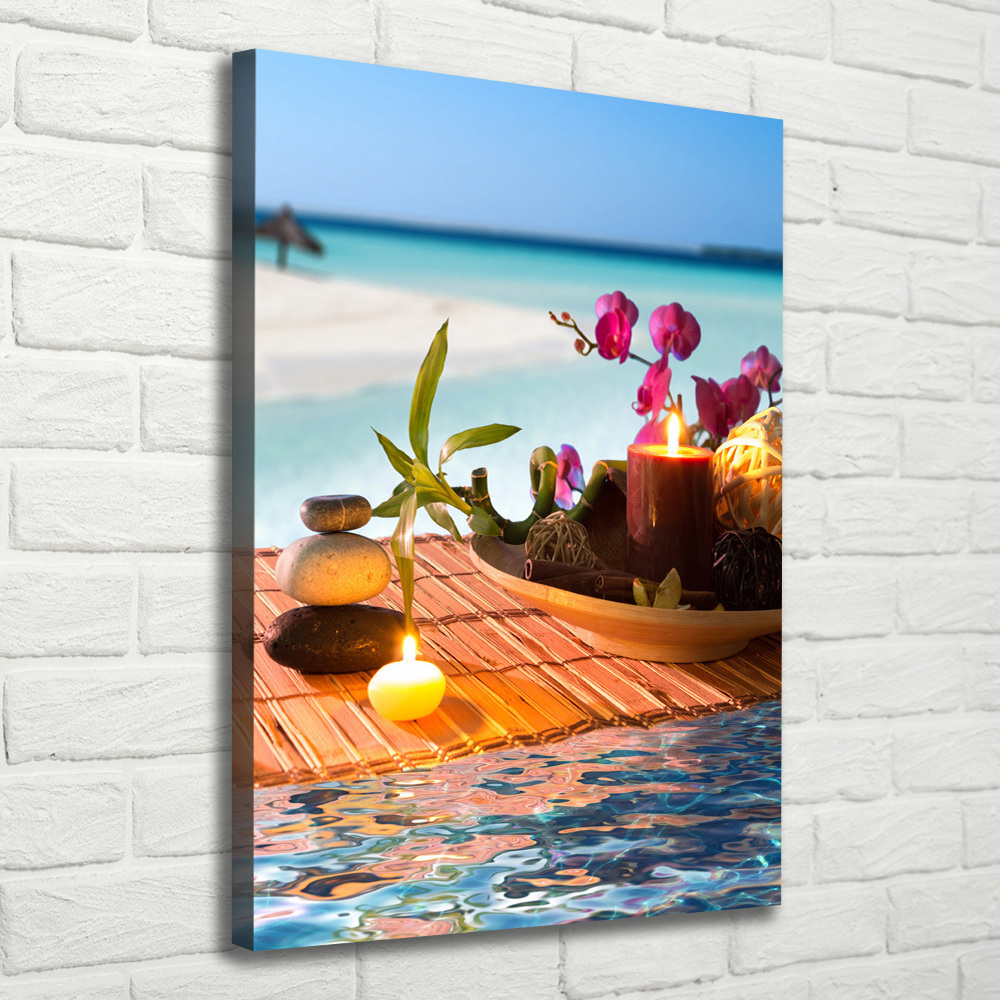 Tableau photo sur toile Orchidée et bambou