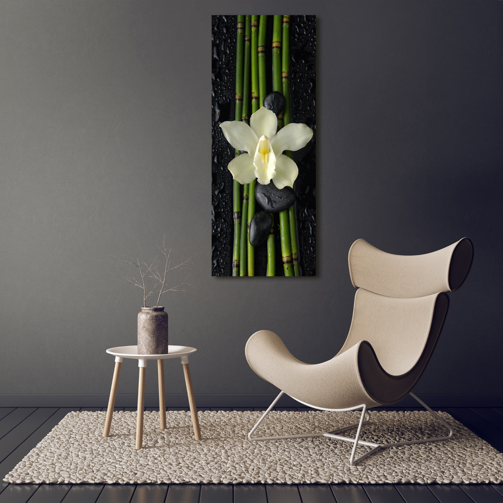 Tableau mural sur toile Orchidée et bambou