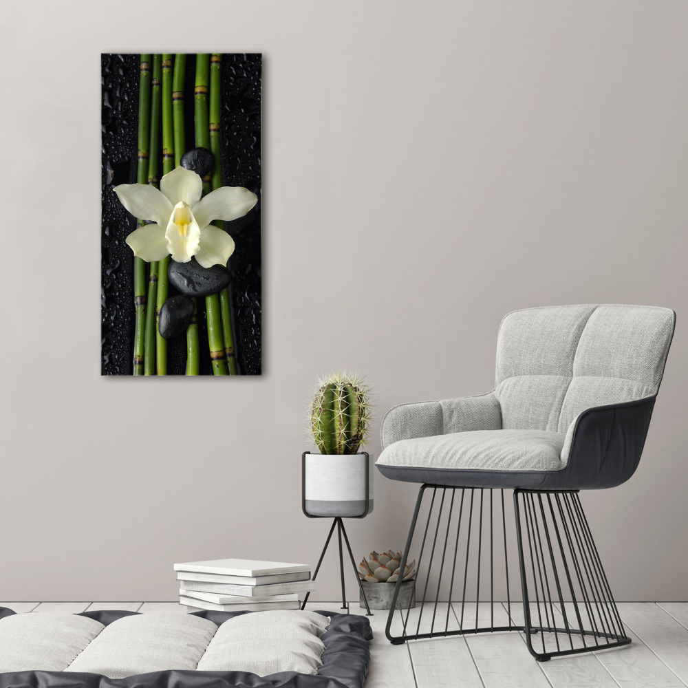 Tableau mural sur toile Orchidée et bambou