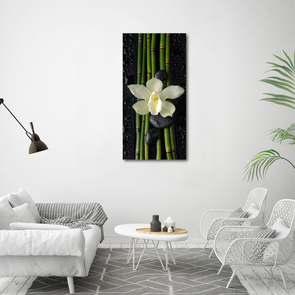 Tableau mural sur toile Orchidée et bambou