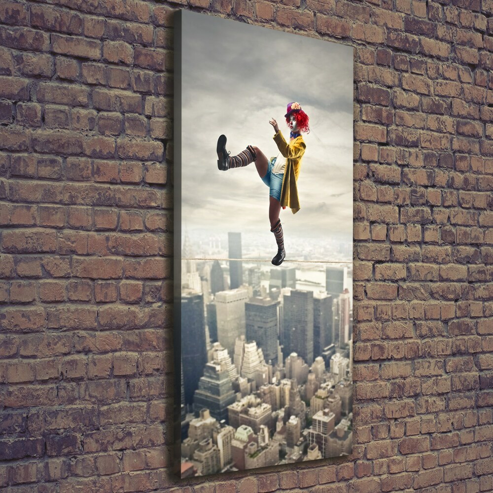 Tableau sur toile Clown sur une corde