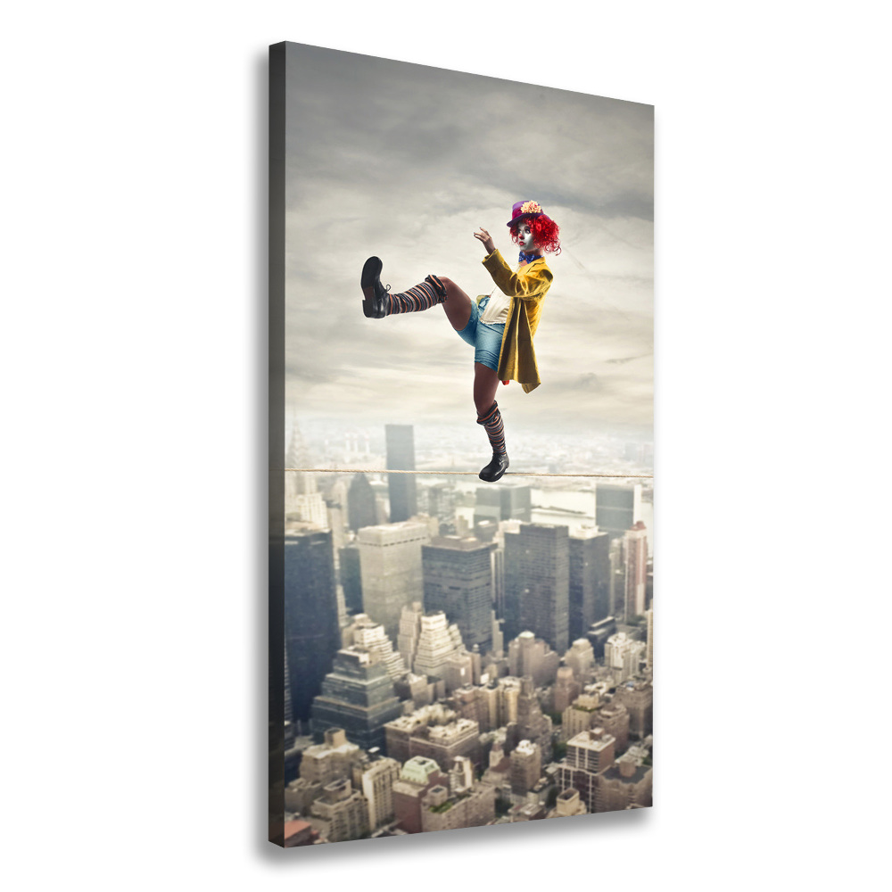 Tableau sur toile Clown sur une corde