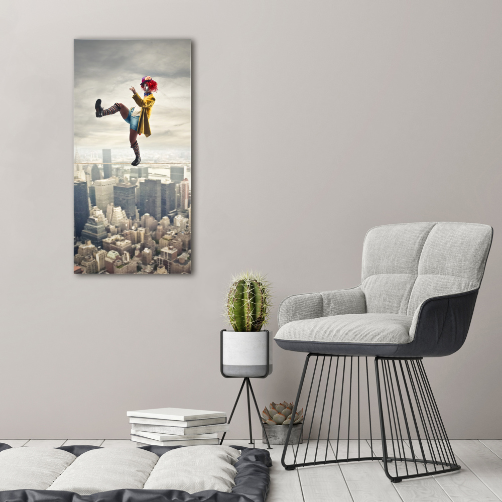 Tableau sur toile Clown sur une corde