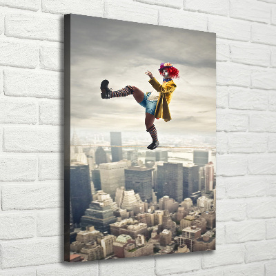 Tableau sur toile Clown sur une corde