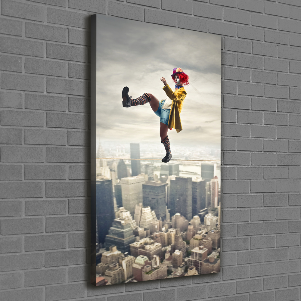 Tableau sur toile Clown sur une corde