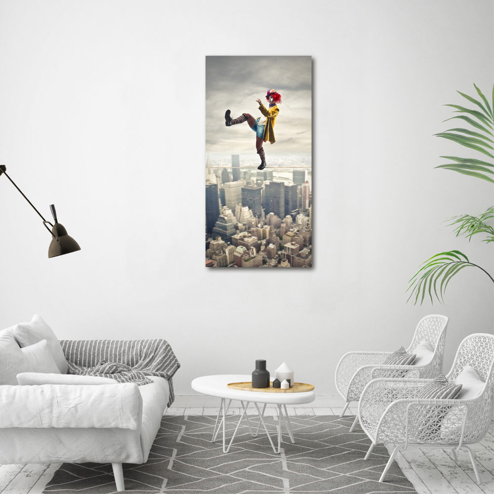 Tableau sur toile Clown sur une corde