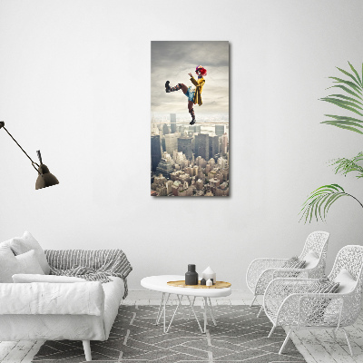 Tableau sur toile Clown sur une corde