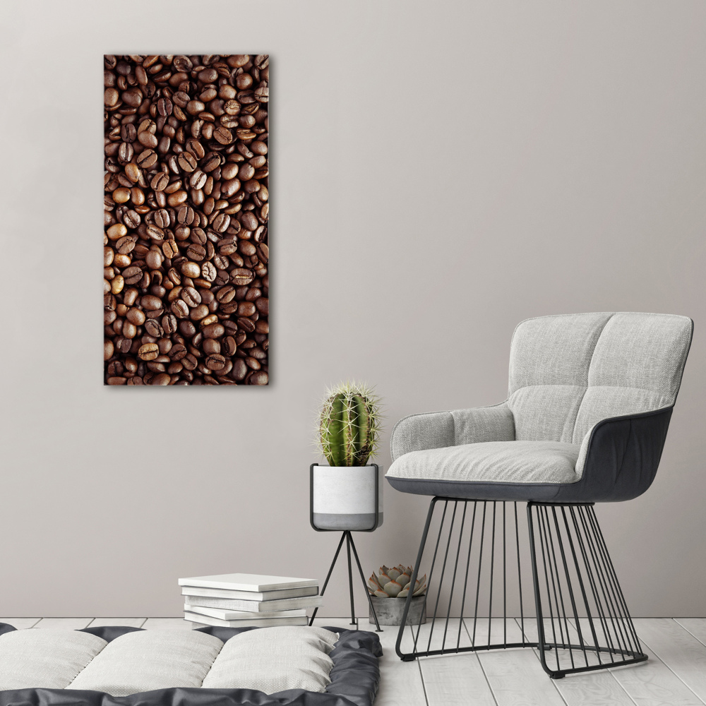 Tableau sur toile Grains de café noir