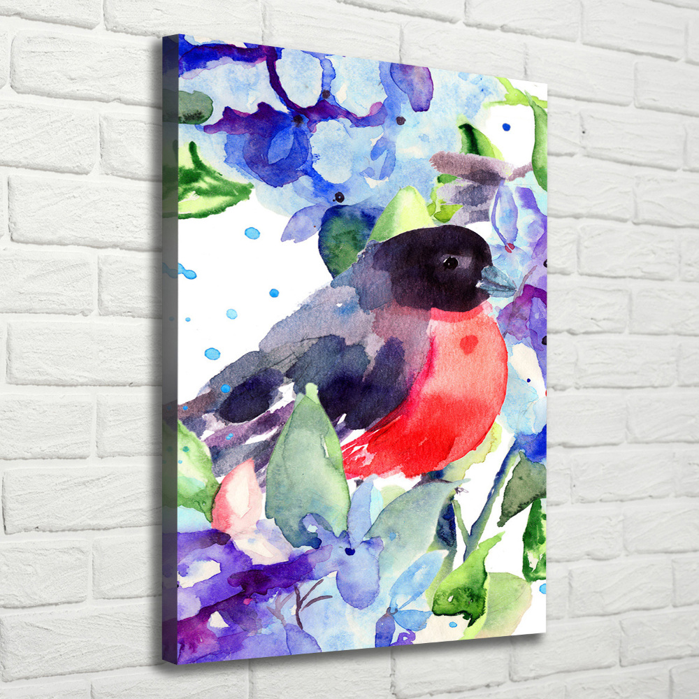 Tableau sur toile Oiseaux et fleurs