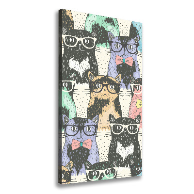 Tableau imprimé sur toile Chats avec lunettes