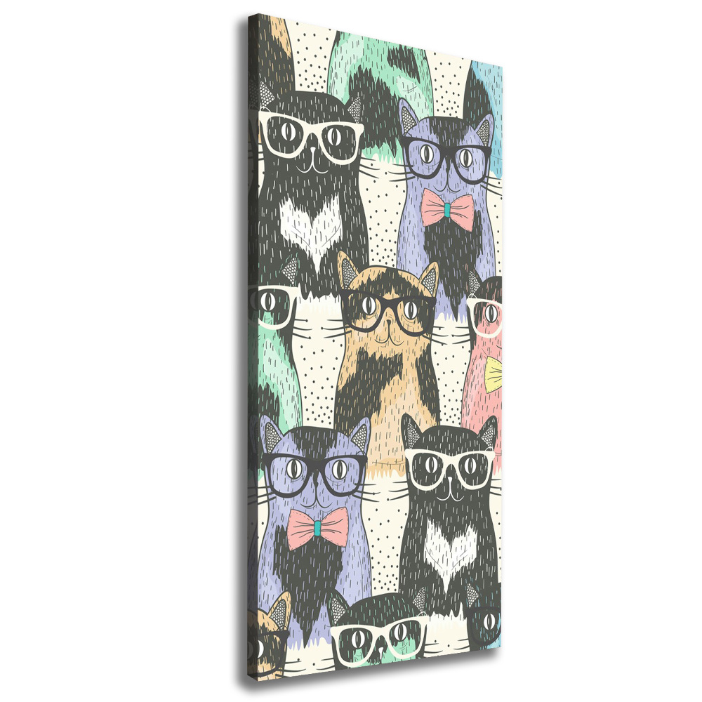 Tableau imprimé sur toile Chats avec lunettes