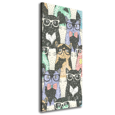 Tableau imprimé sur toile Chats avec lunettes