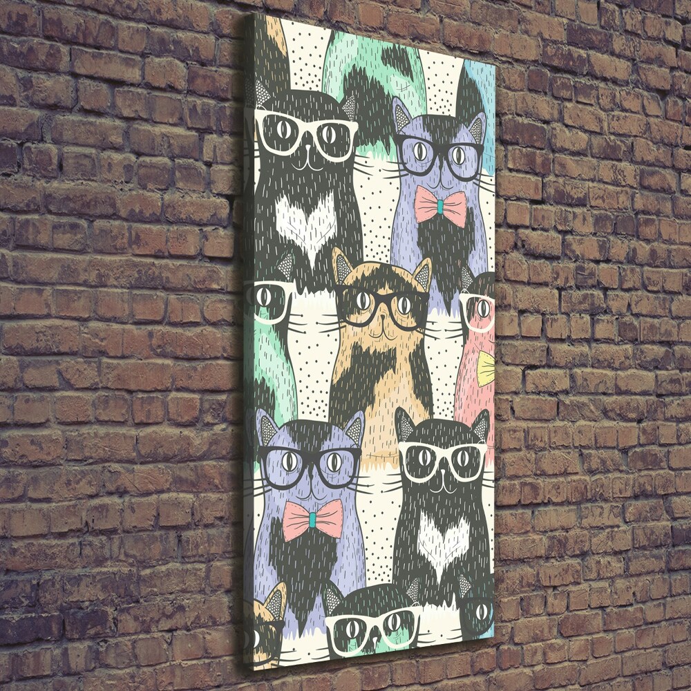 Tableau imprimé sur toile Chats avec lunettes