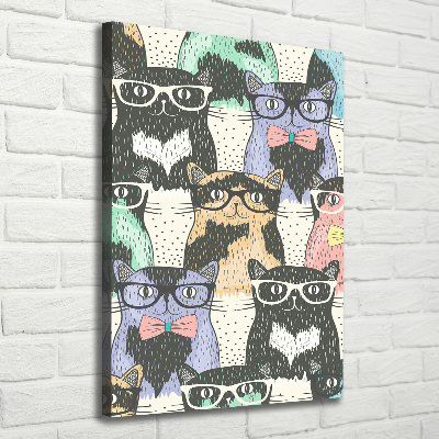 Tableau imprimé sur toile Chats avec lunettes