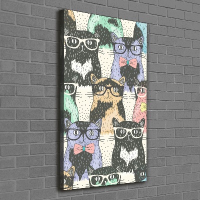 Tableau imprimé sur toile Chats avec lunettes