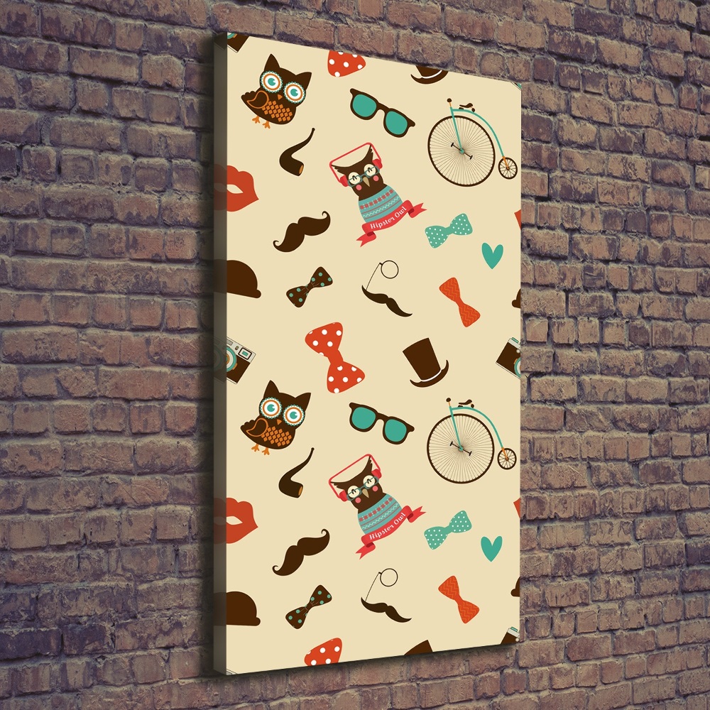 Tableau sur toile Hibou lunettes de vélo