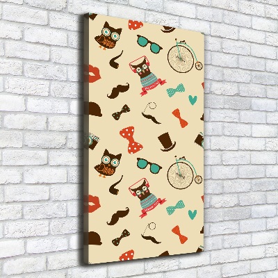 Tableau sur toile Hibou lunettes de vélo