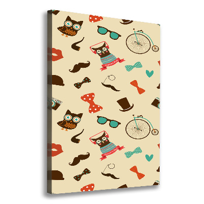 Tableau sur toile Hibou lunettes de vélo