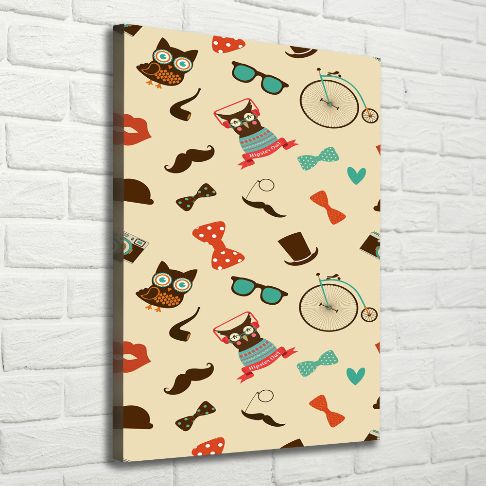 Tableau sur toile Hibou lunettes de vélo