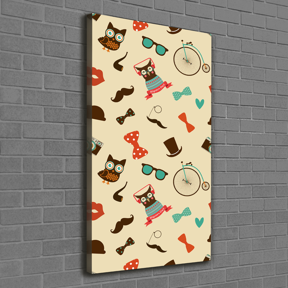 Tableau sur toile Hibou lunettes de vélo