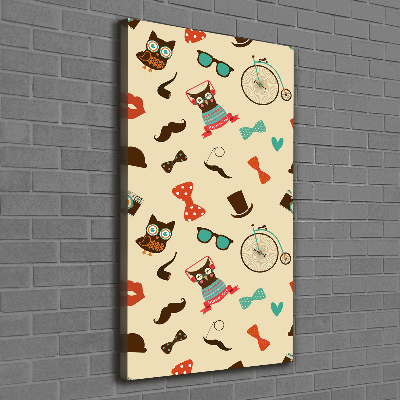 Tableau sur toile Hibou lunettes de vélo