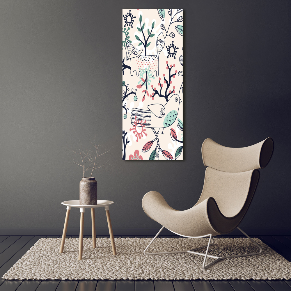 Tableau mural sur toile Animaux et fleurs