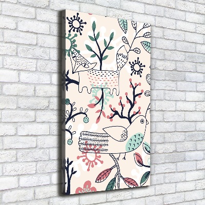 Tableau mural sur toile Animaux et fleurs