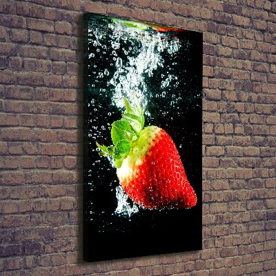 Tableau imprimé sur toile Fraise sous l'eau