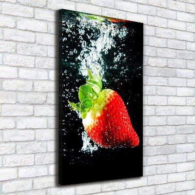 Tableau imprimé sur toile Fraise sous l'eau