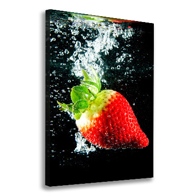 Tableau imprimé sur toile Fraise sous l'eau