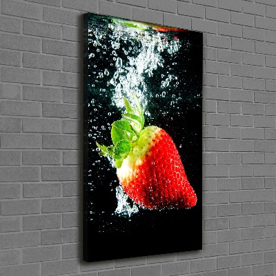 Tableau imprimé sur toile Fraise sous l'eau