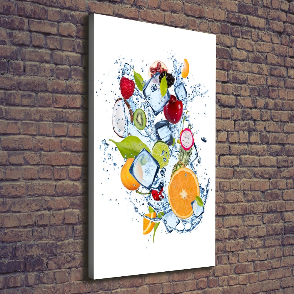 Tableau toile imprimée Fruits et glace