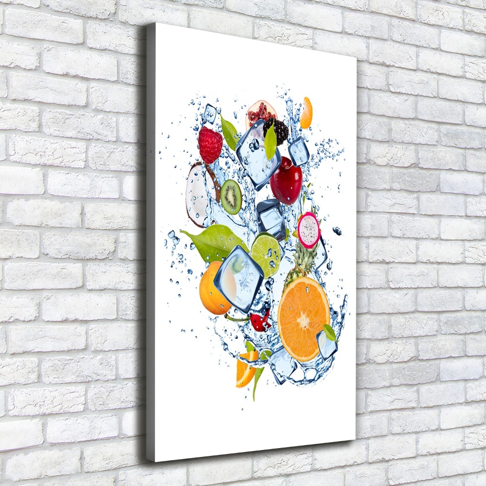 Tableau toile imprimée Fruits et glace