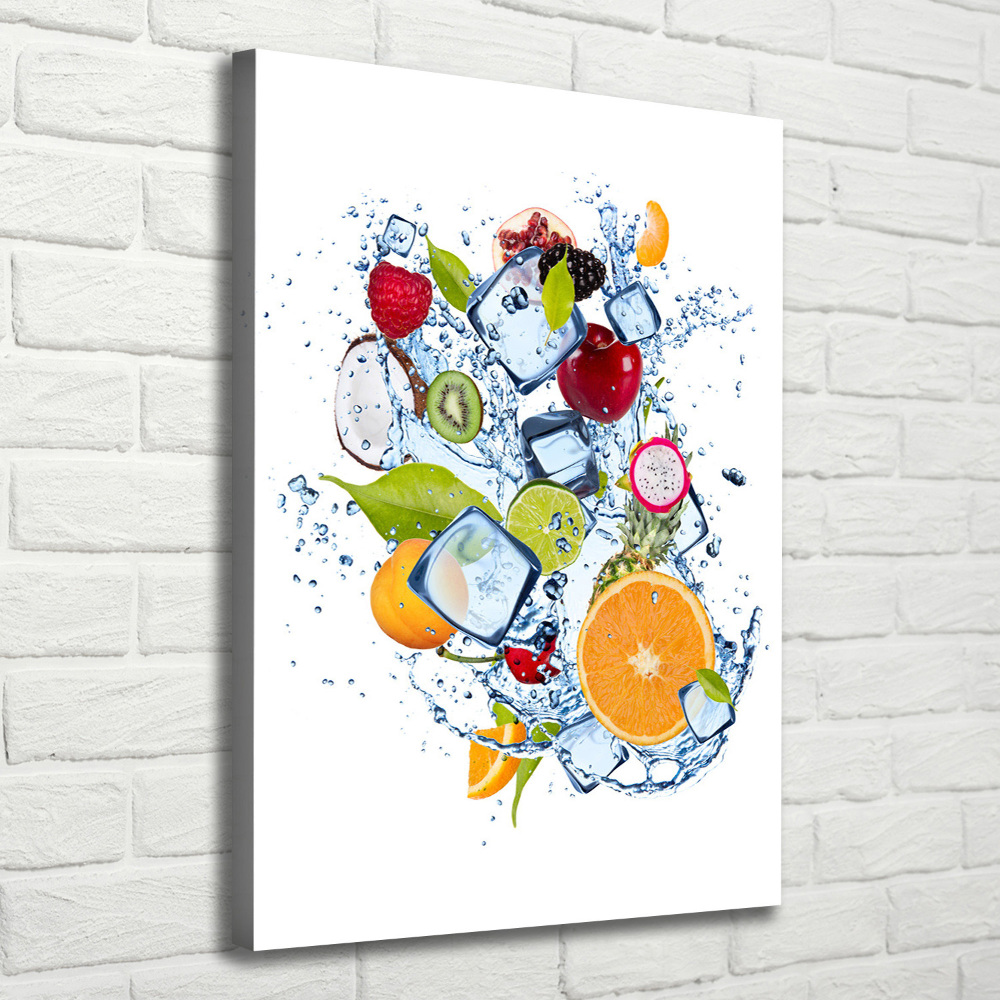 Tableau toile imprimée Fruits et glace