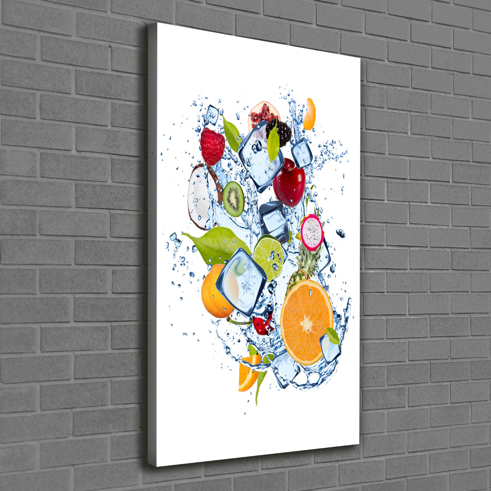 Tableau toile imprimée Fruits et glace