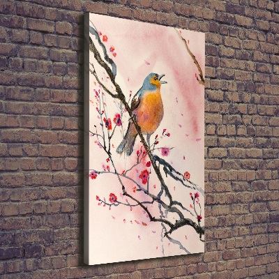 Tableau photo sur toile Oiseau sur une branche