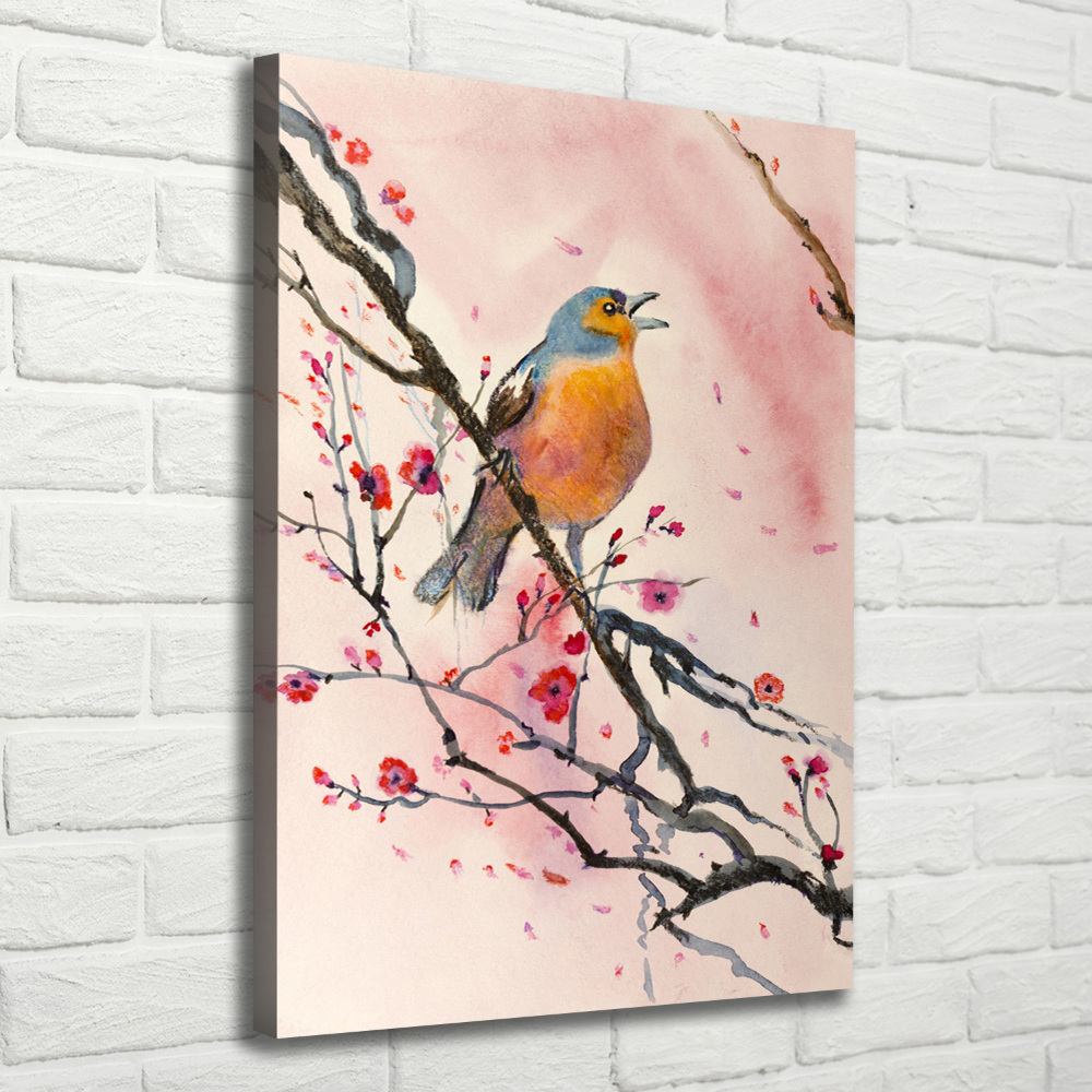 Tableau photo sur toile Oiseau sur une branche